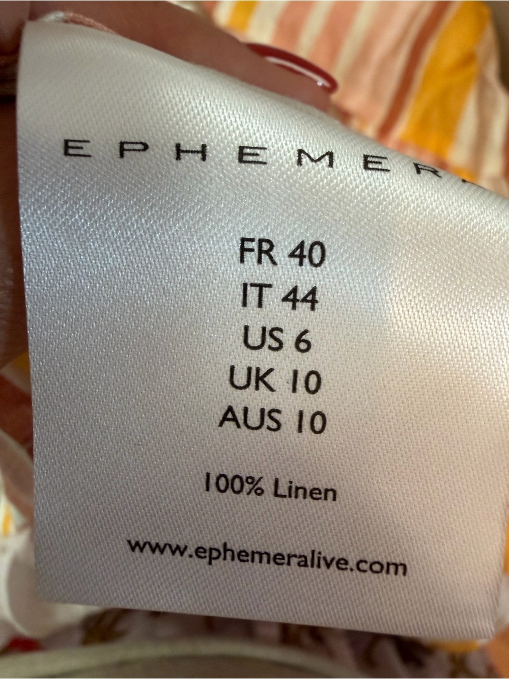 EPHEMERA 100% Linen Garland Striped High Neck Mini Dress Size Medium - Picture 8 of 9